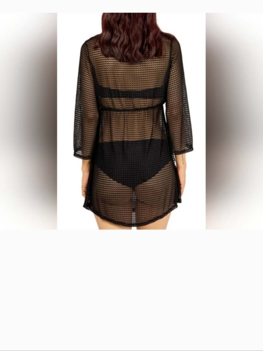 Jordan Taylor Black Sheer Mesh Swim Coverup